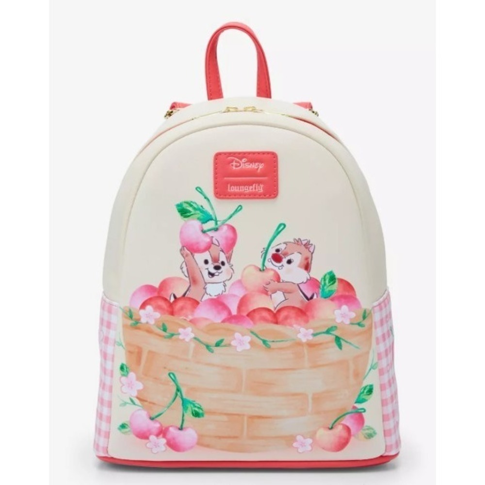 Loungefly Disney Chip n Dale Cherry Basket Mini Backpack Bag NWT